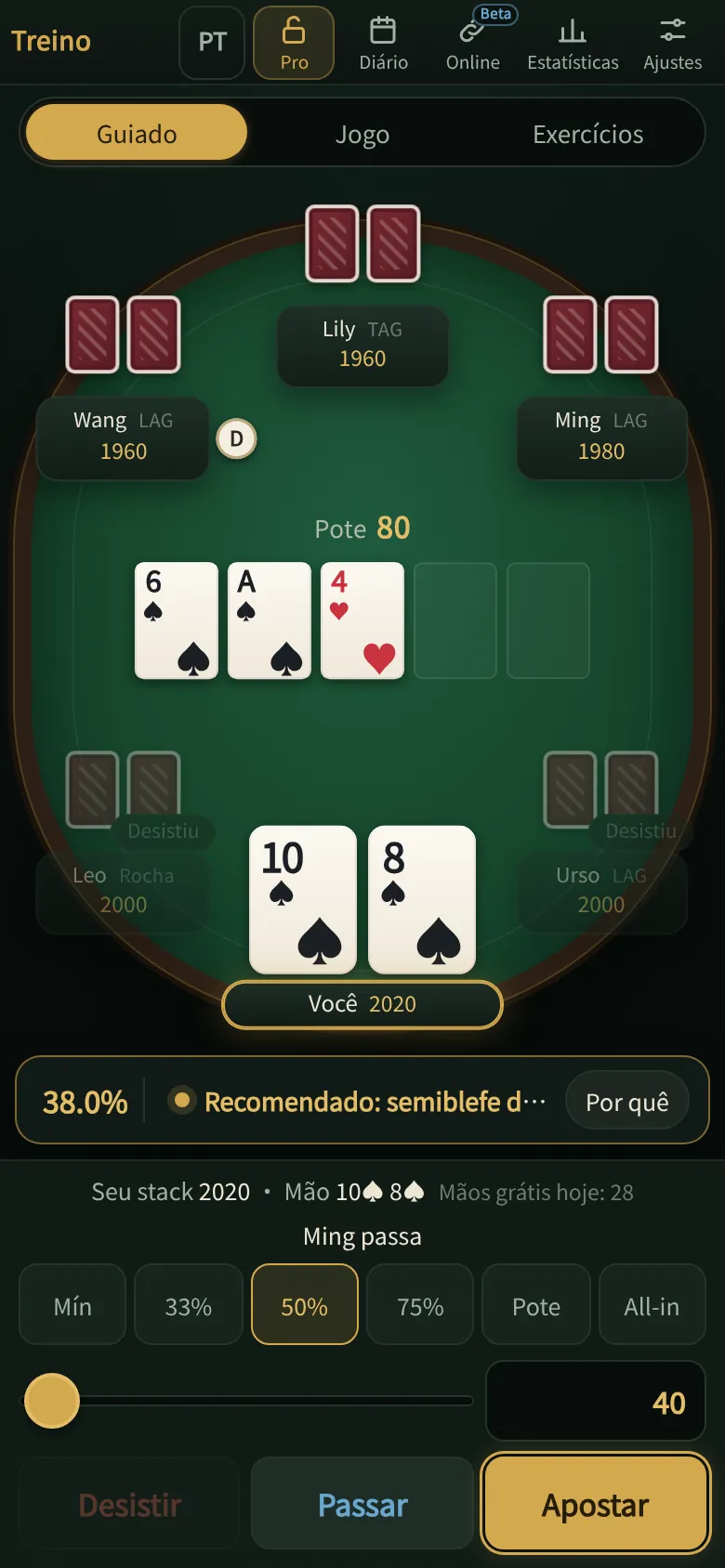 Holdem Trainer Pro no celular